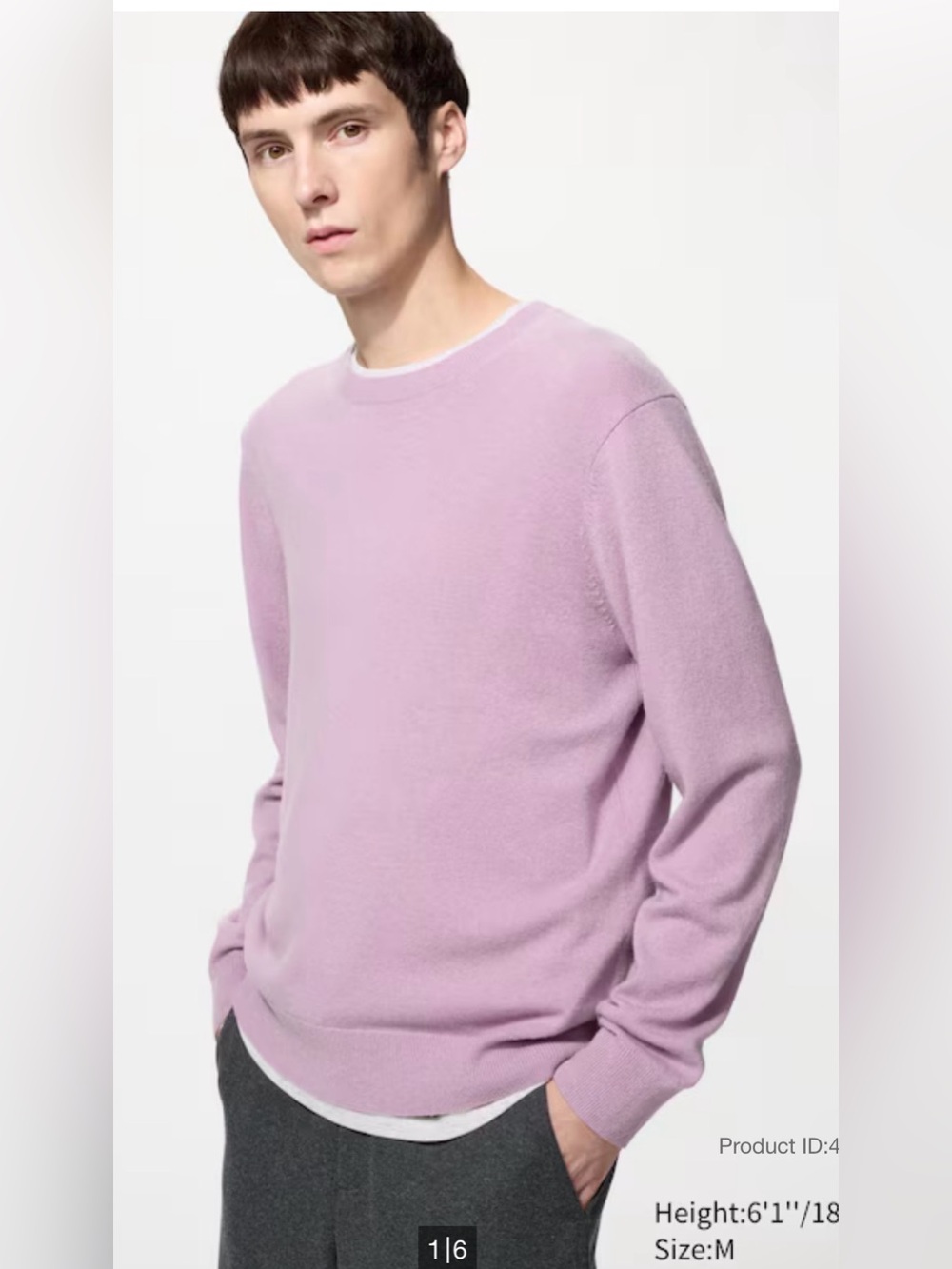 Uniqlo 100% Cashmere Men’s Crewneck Sweater in Plum , Large